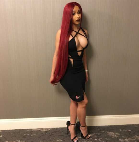 cardi b red hair