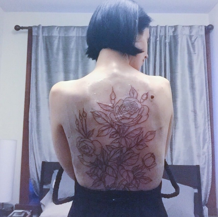 Angel Tattoo on Rib and Stomach