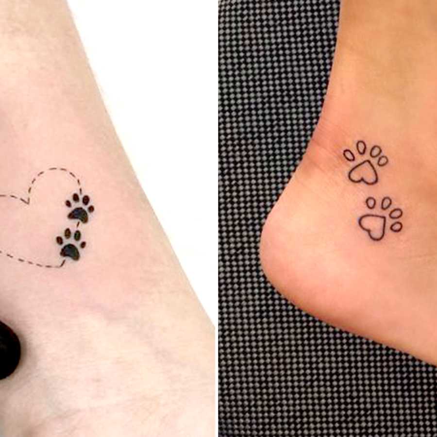 47 Tiny Paw Print Tattoos For Cat And Dog Lovers 