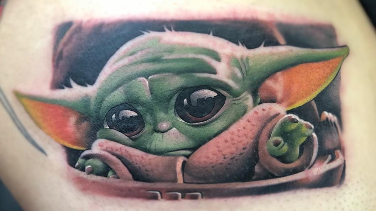 Full color realistic Yoda tattoo from Star Wars by Evan Olin  Tattoos