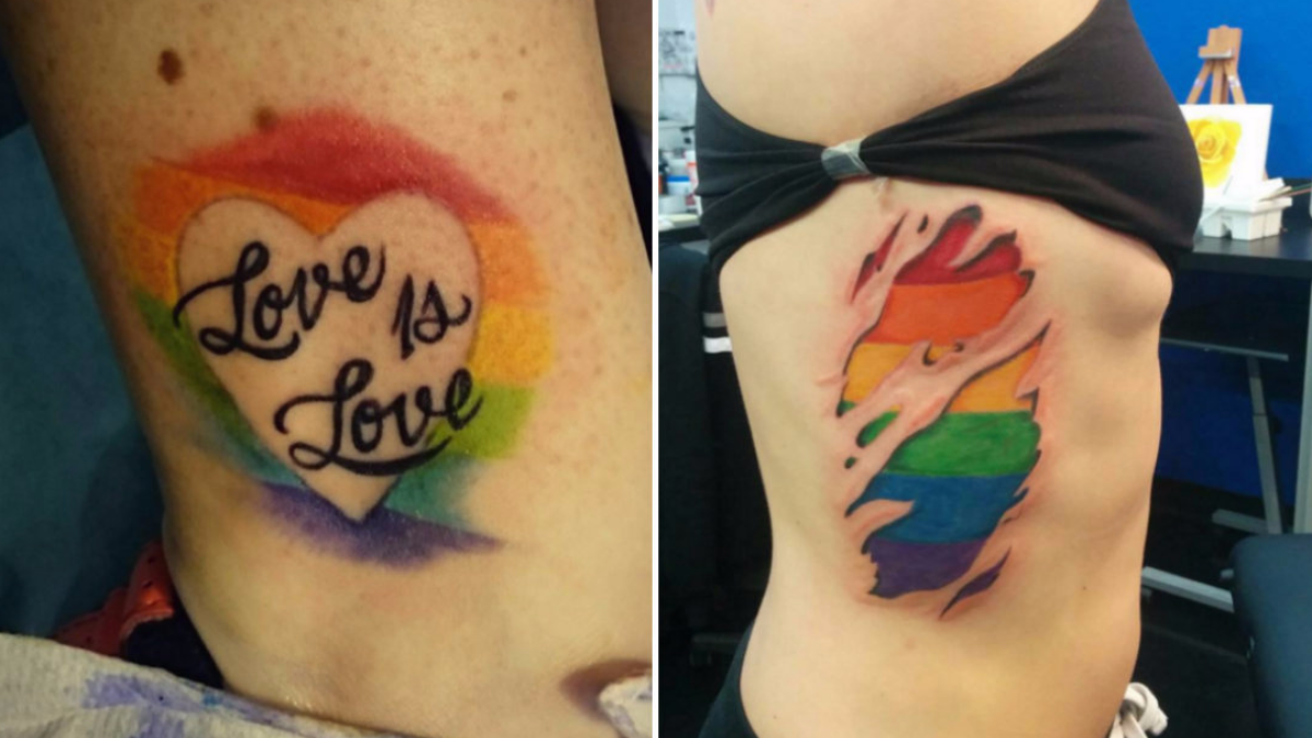 gay pride flag tattoo