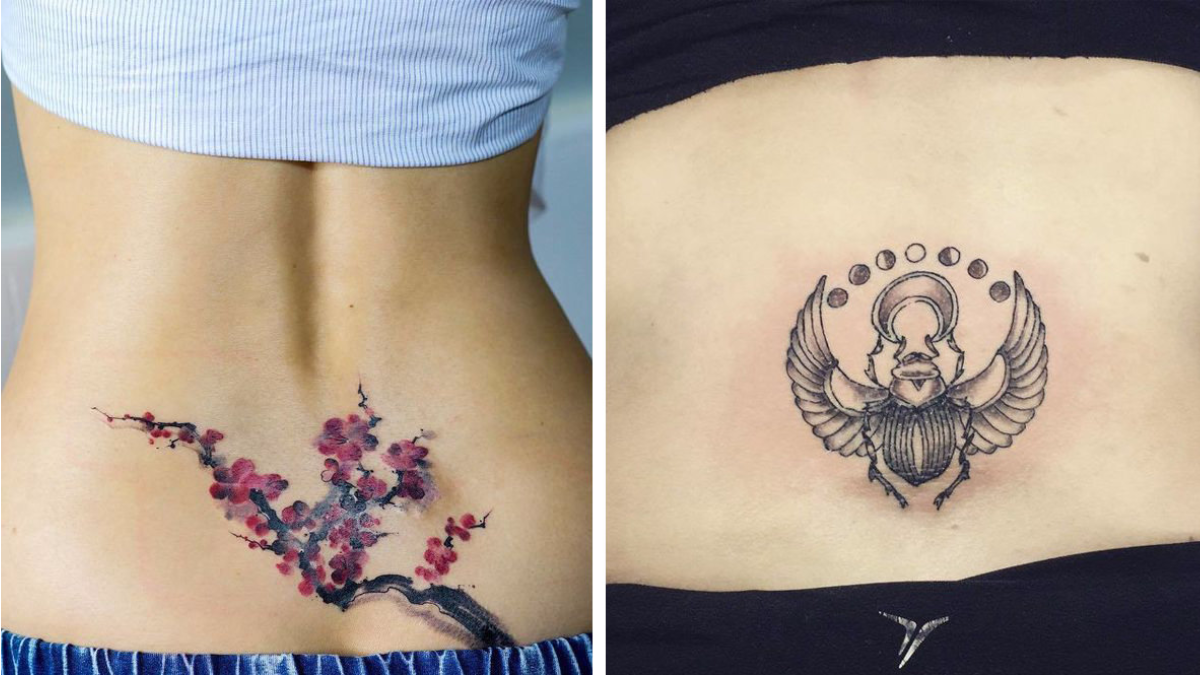 Butterflies Tattoos On Lower Back