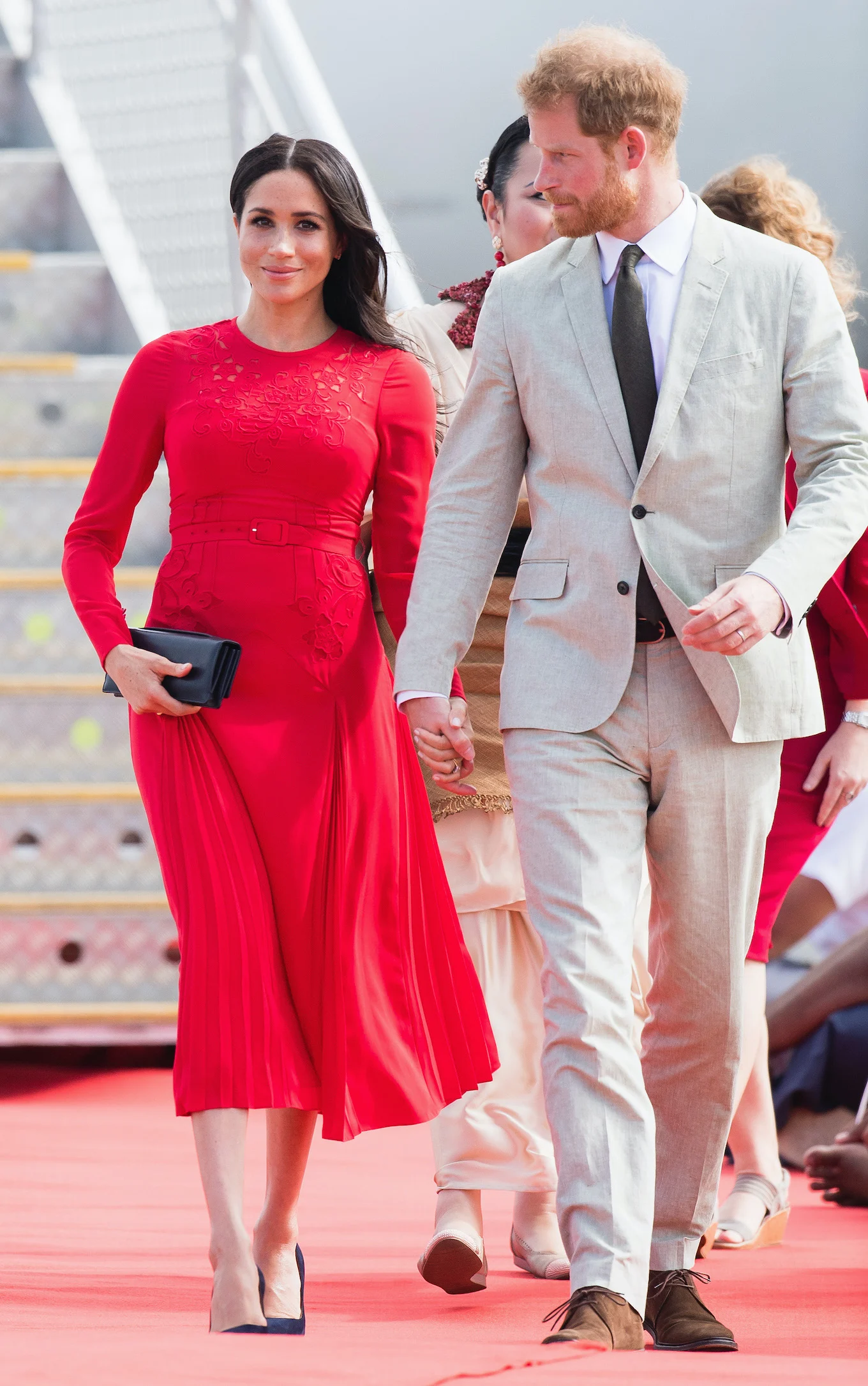 Meghan Markle in a red dress