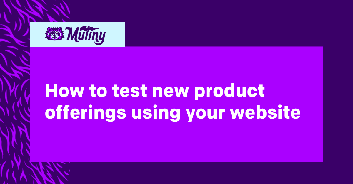 How to test new product offerings using your website Mutiny