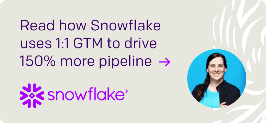 Read how Snowflake uses 1:1 GTM to drive 150% more pipeline