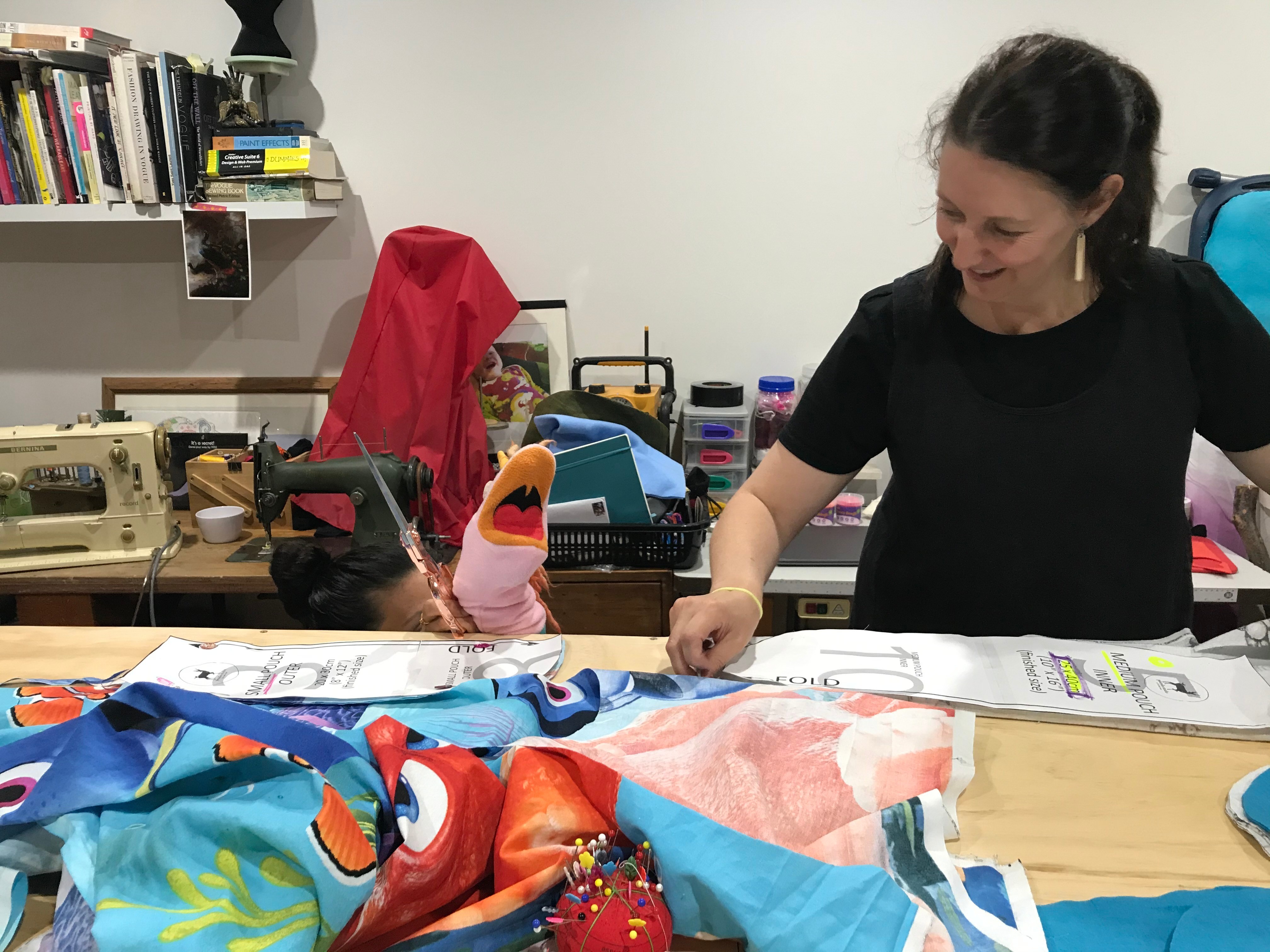 11 January 2020 - Coburg Victoria - Vanessa Ellis pieces together fabric to create pouches for the Animal Rescue Craft Guil