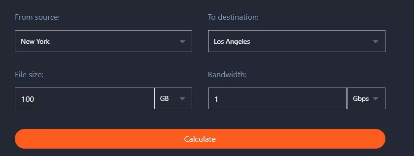 raysync file transfer calculator