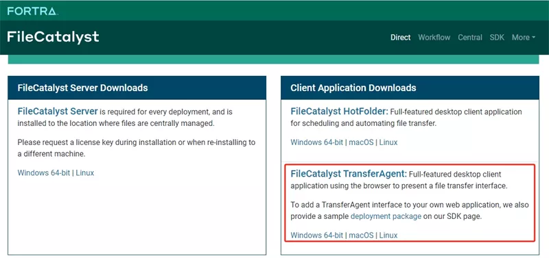 download filecatalyst transfer agent