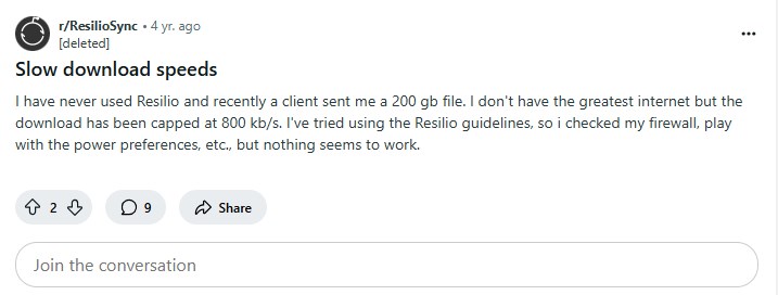screenshot-on-reddit-about-resilio-sync-slow
