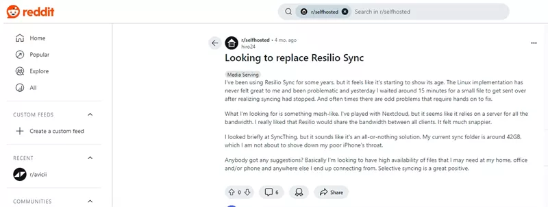 raysync alternative reddit