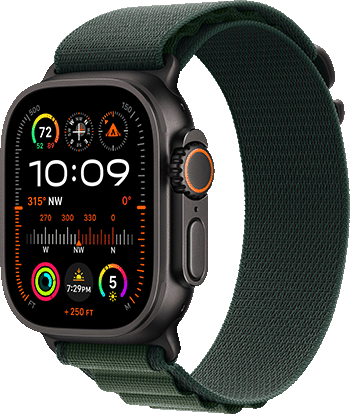 Apple Watch Ultra 2 Cellular 49mm Black Titanium Dark Green Alpine Loop 1
