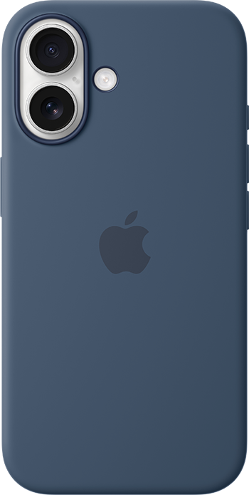 iPhone 16 White Denim Silicone Case with MagSafe Pure Back Screen USEN