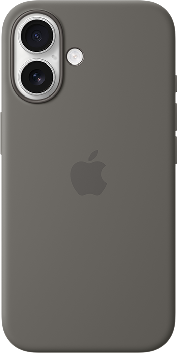 iPhone 16 White Stone Gray Silicone Case with MagSafe Pure Back Screen USEN