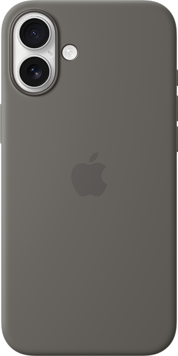 iPhone 16 Plus White Stone Gray Silicone Case with MagSafe Pure Back Screen USEN