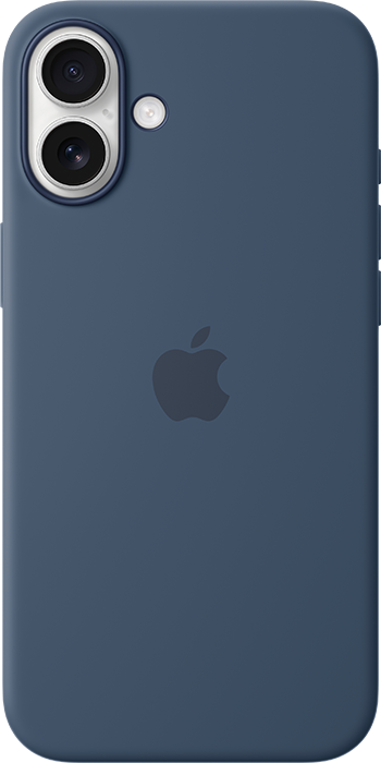 iPhone 16 Plus White Denim Silicone Case with MagSafe Pure Back Screen USEN