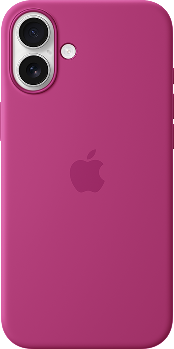 iPhone 16 Plus White Fuchsia Silicone Case with MagSafe Pure Back Screen USEN
