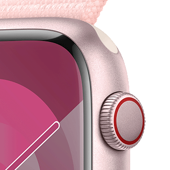 Apple Watch Series 9 41mm Aluminium med Sport Loop Rosa med Lyse Rosa Loop 3