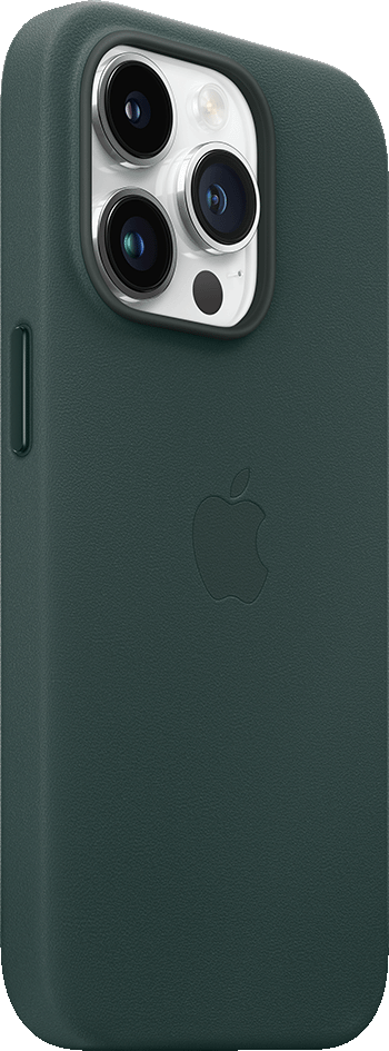 iPhone 14 Pro Silver Forest Green Leather Case with MagSafe 2