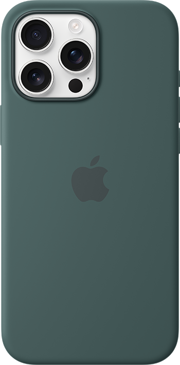 iPhone 16 Pro Max White Titanium Lake Green Silicone Case with MagSafe Pure Back Screen USEN