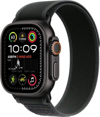 Apple Watch Ultra 2 Cellular 49mm Black Titanium Black Trail Loop 34FR Screen USEN