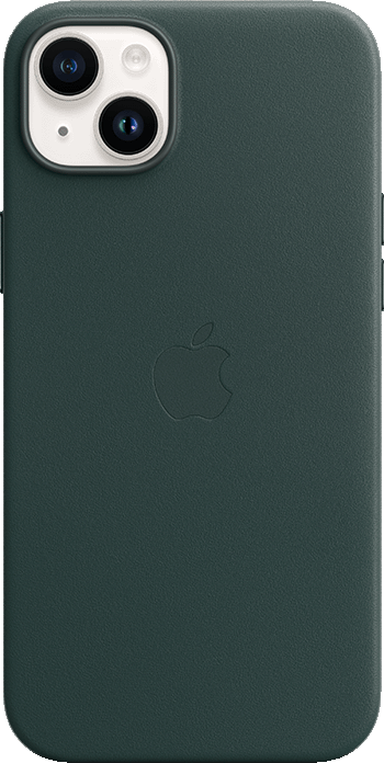 iPhone 14 Plus Starlight Forest Green Leather Case with MagSafe Pure Back Screen USEN