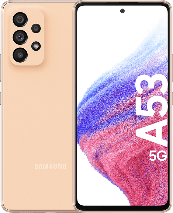 SM-A536 Galaxy A53 5G Awesome Peach Front-Back Brand-min