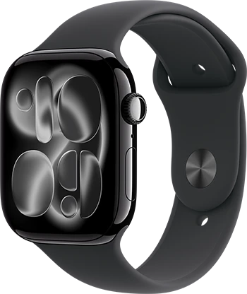 Apple Watch Series 11 46mm Jet Black Aluminum Black Sport Band 34FR Screen USEN