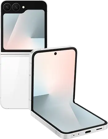 Samsung Galaxy Z Flip 7 FE tabletopl30back white