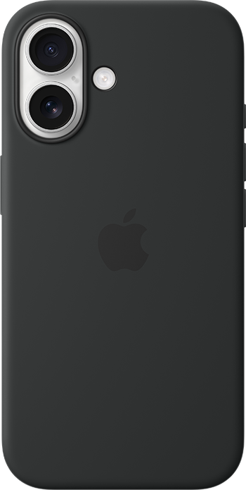 iPhone 16 White Black Silicone Case with MagSafe Pure Back Screen USEN