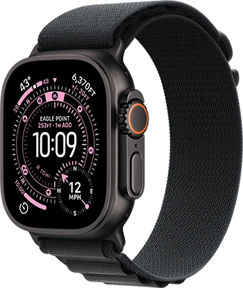 Apple Watch Ultra 3 - 49mm Black Titanium Black Alpine Loop 34FR Screen