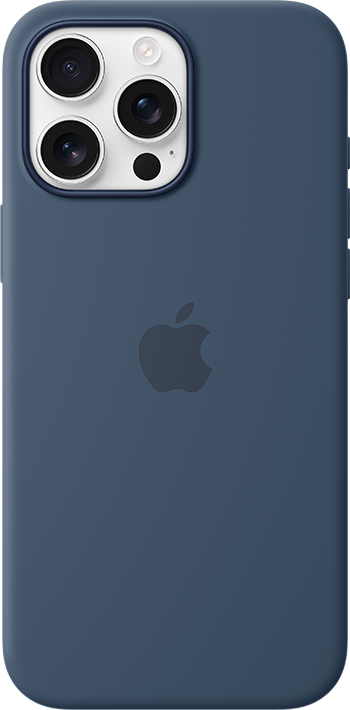 iPhone 16 Pro Max White Titanium Denim Silicone Case with MagSafe Pure Back Screen USEN