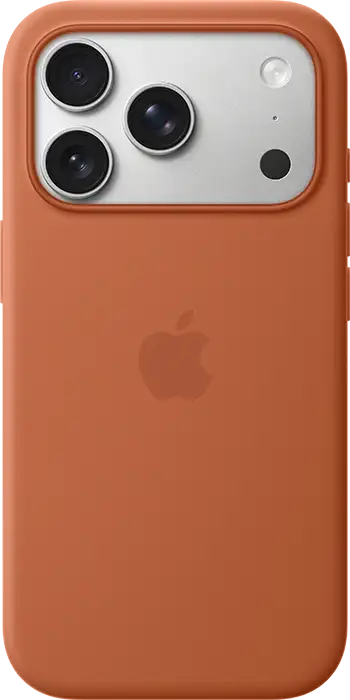 iPhone 17 Pro Silver Terra Cotta Silicone Case with MagSafe Pure Back