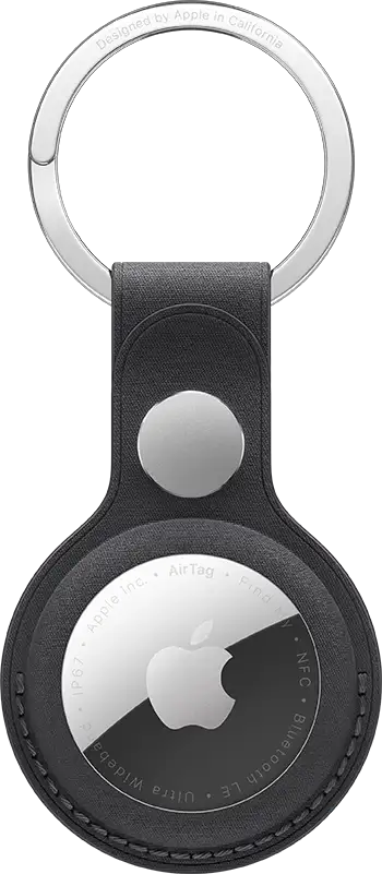 AirTag FineWoven Key Ring Black Pure Front