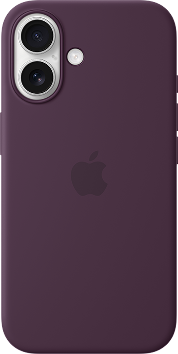 iPhone 16 White Plum Silicone Case with MagSafe Pure Back Screen USEN