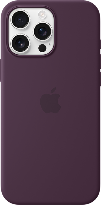 iPhone 16 Pro Max White Titanium Plum Silicone Case with MagSafe Pure Back Screen USEN