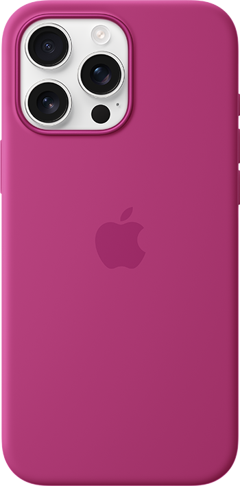 iPhone 16 Pro Max White Titanium Fuchsia Silicone Case with MagSafe Pure Back Screen USEN