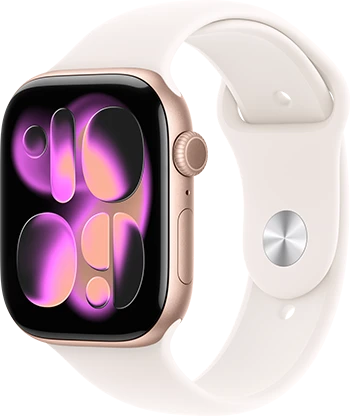 Apple Watch Series 11 46mm Rose Gold Aluminum Light Blush Sport Band 34FR Screen USEN