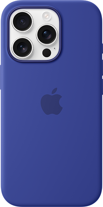 iPhone 16 Pro White Titanium Ultramarine Silicone Case with MagSafe Pure Back Screen USEN