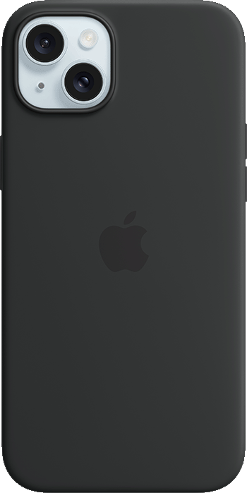 iPhone 15 Plus Black Silicone Case with MagSafe 1