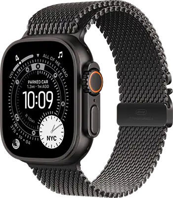 Apple Watch Ultra 3 49mm Black Titanium Black Titanium Milanese Loop 34FR