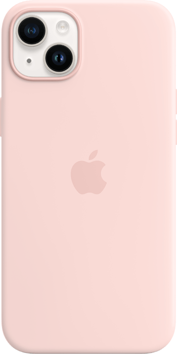 iPhone 14 Plus Starlight Chalk Pink Silicone Case with MagSafe Pure Back Screen USEN