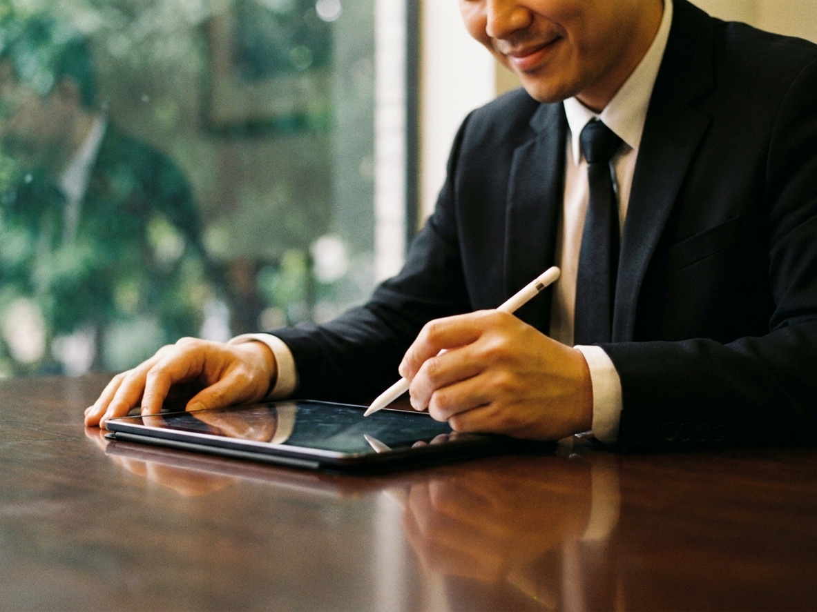Signing an electronic contract to make an international payment