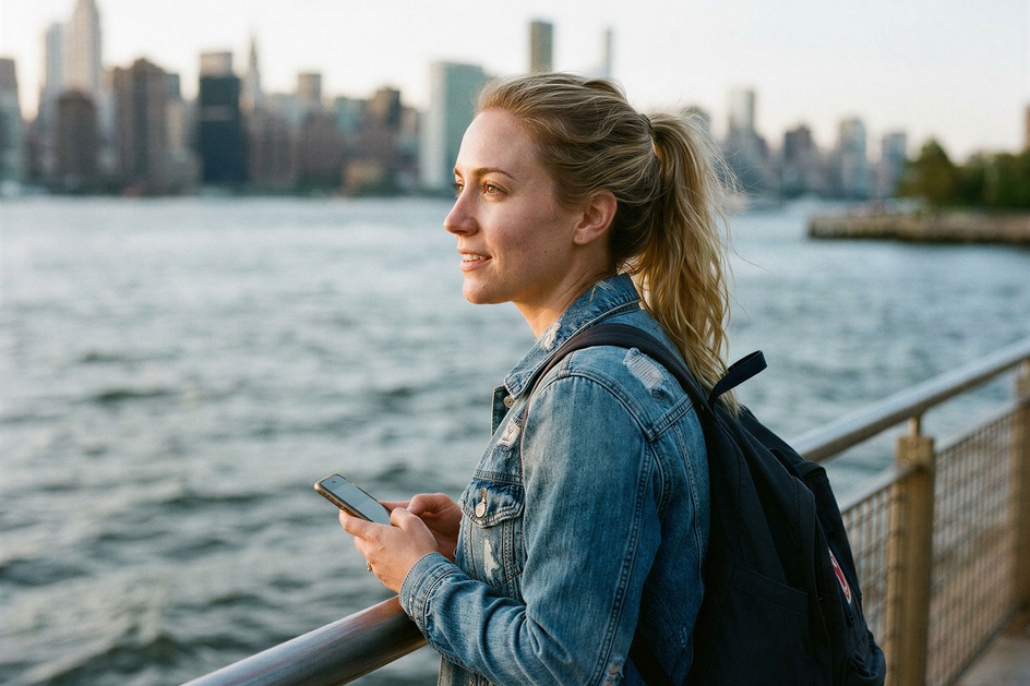 Expat in New York in the United States of America
