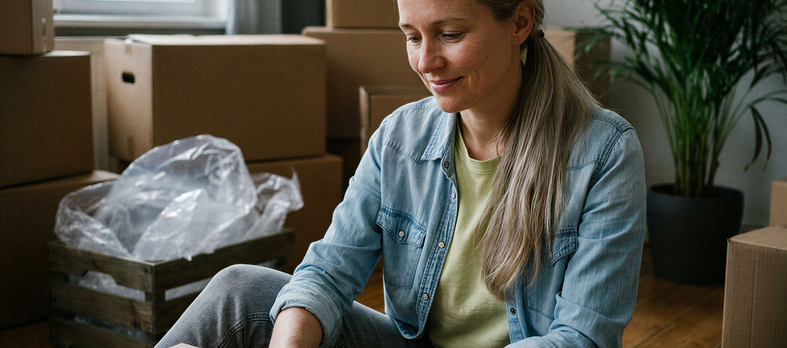 Woman working on her to-do list for her move to the US