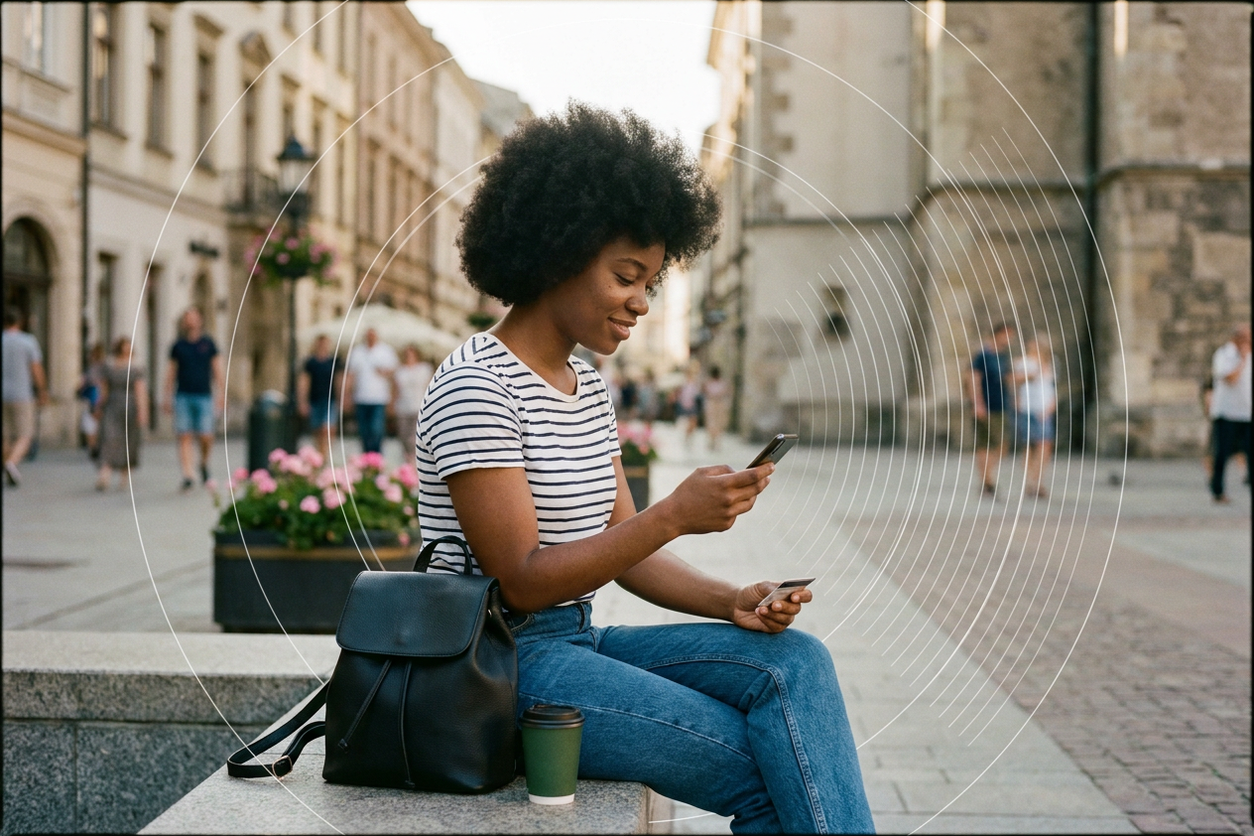 Young woman using her mobile phone
