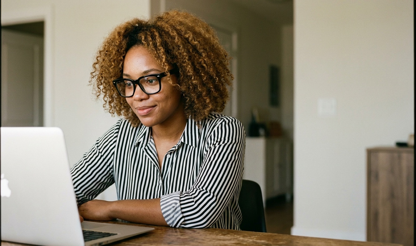 Woman using her computer