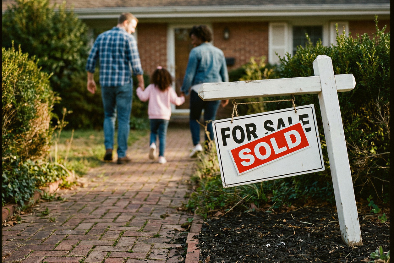 Family purchasing a new home