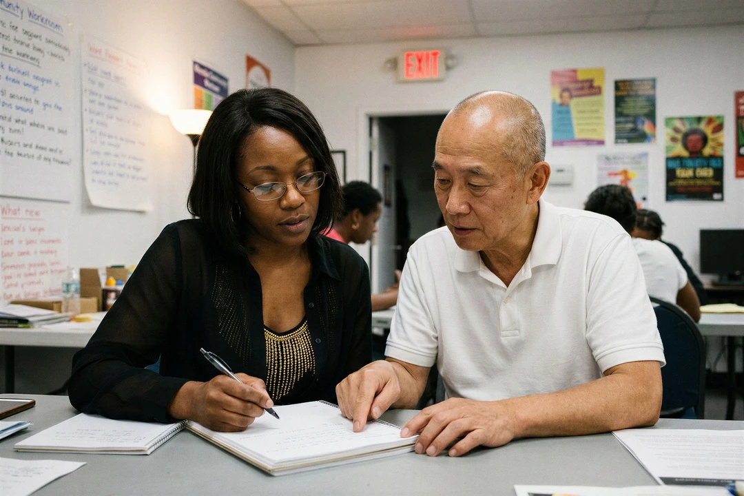 I followed Don Kao, a Chinese American LGBT activist, around for weeks on an assignment from New York Times photo editor James Estrin. I captured this moment of Don helping a woman fill out paperwork. It exemplifies how hands on and willing to help Don is, especially among LGBTQ youth.