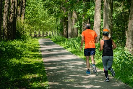 Older people running