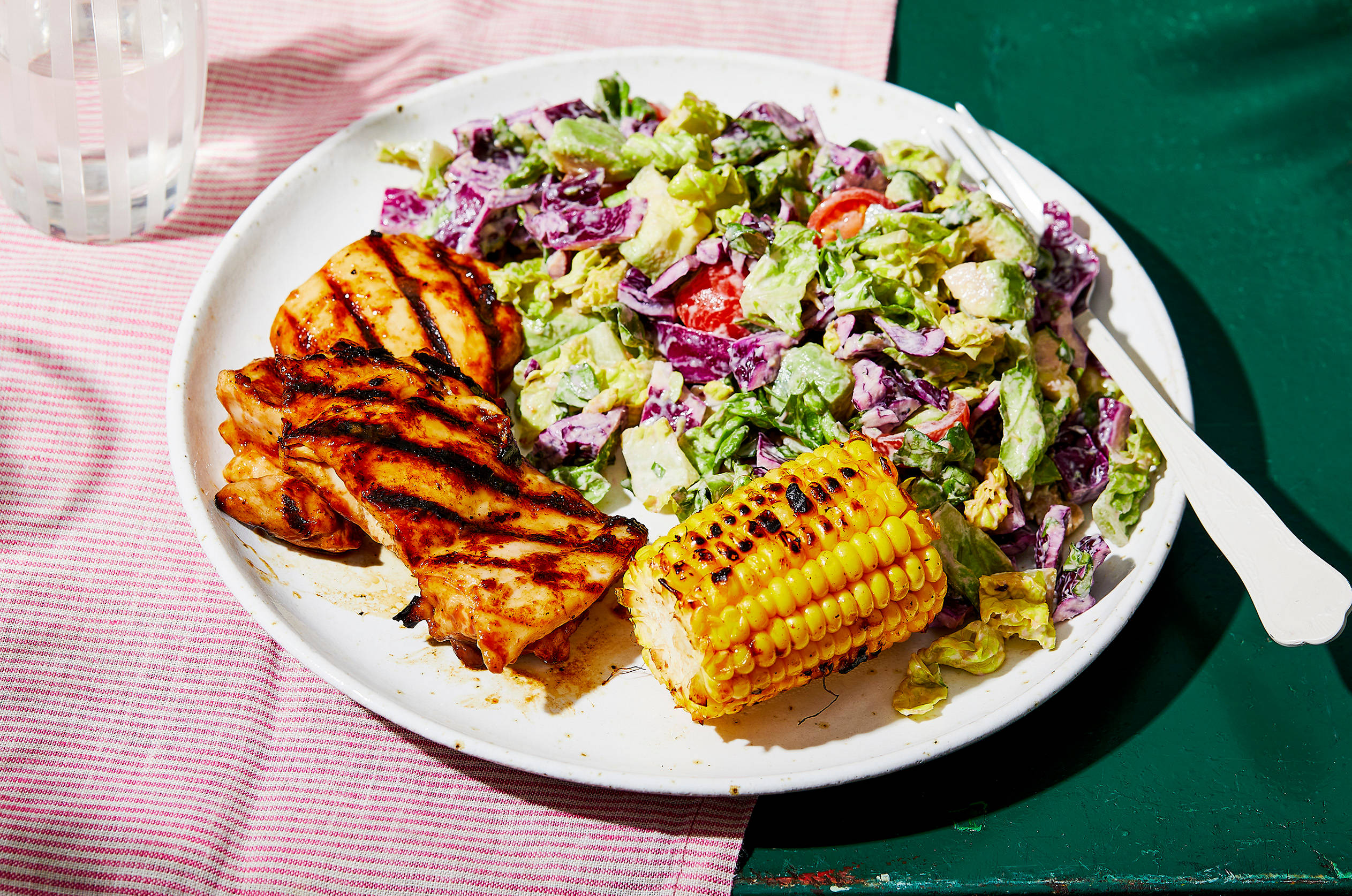 BBQ Chicken Thighs with Corn